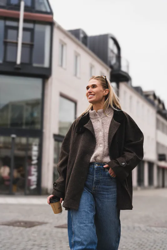 Mariel Mini Check Jacket Brown 