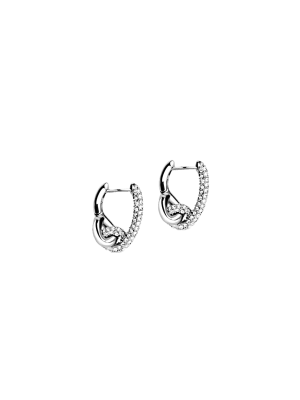 Pavé Knot Earrings Silver
