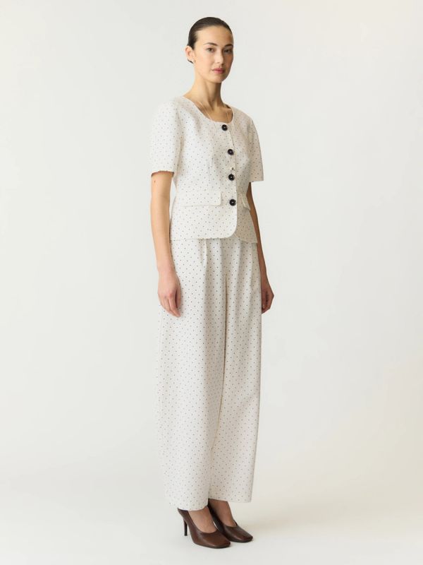 Dotly SS Blazer Star White W. Black Dots 