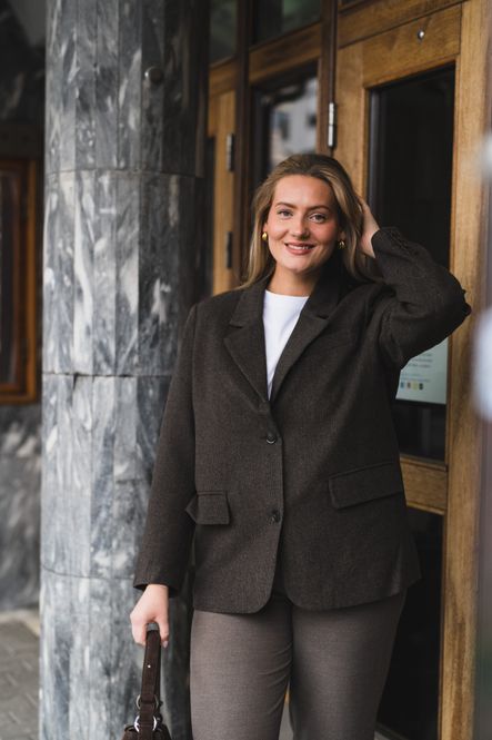 Hovedbilde Solvej Wool Blazer Brown Houndstooth