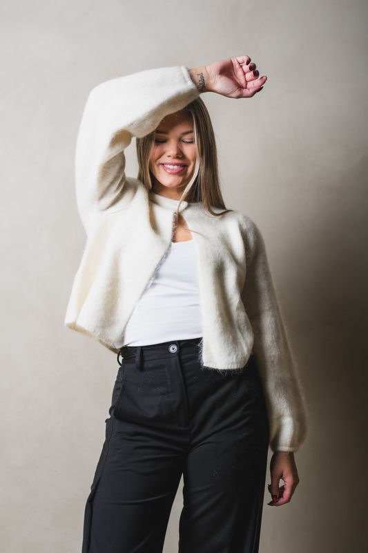 Amelia Chunky Cardigan Bright White 