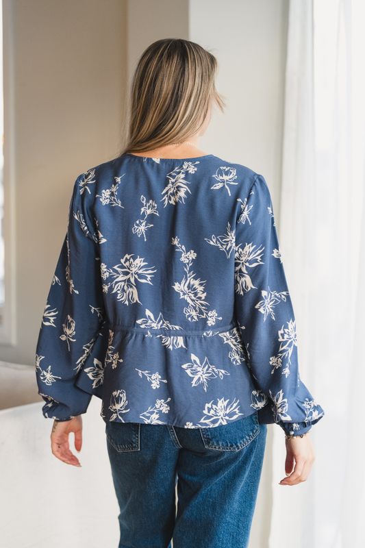 Andena Amabella Shirt Vintage Indigo Flower 