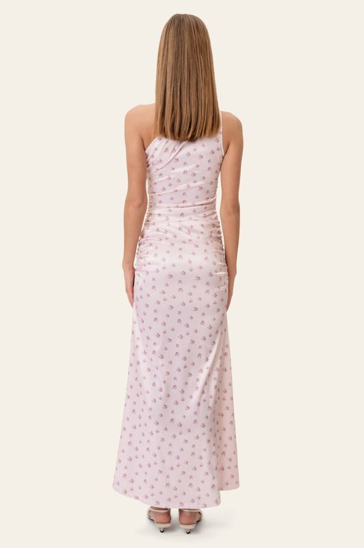 Andreaic Satin Dress Pink