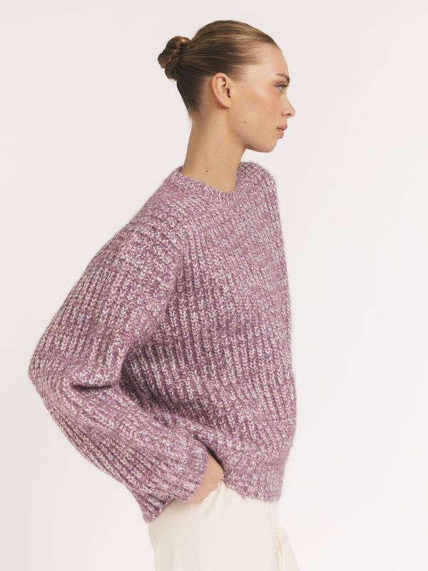 Marled Knit Sweater Purple 