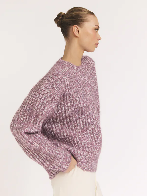 Marled Knit Sweater Purple 