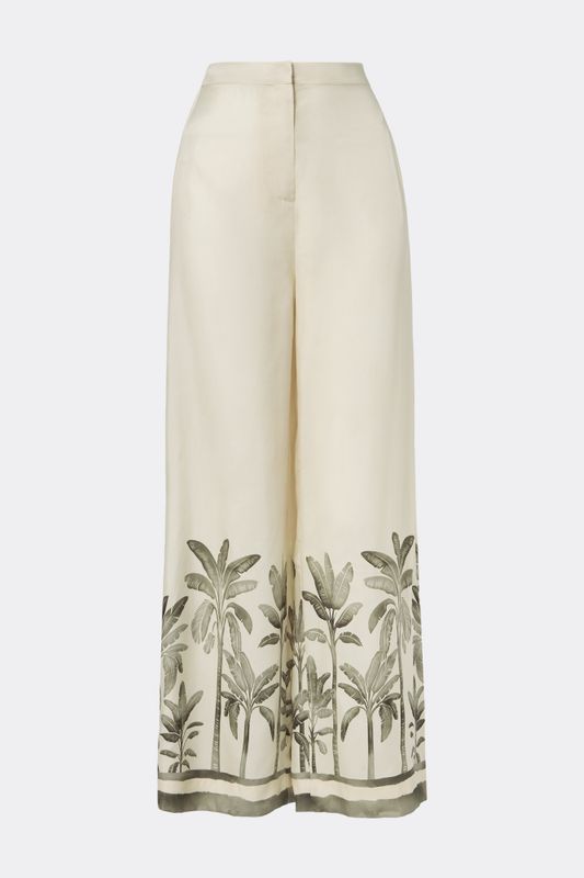 Izabelle High Waist Wide Pants Palm 
