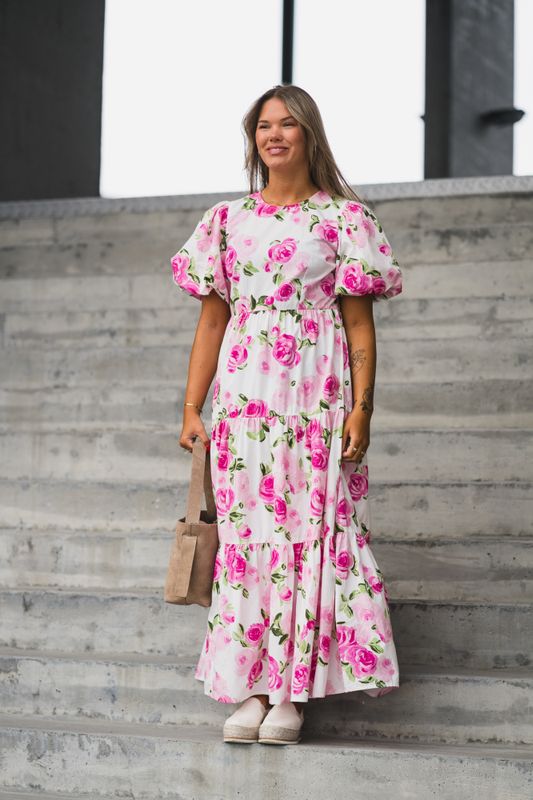 Colea SS Ankle Dress Star White Pink Emula 