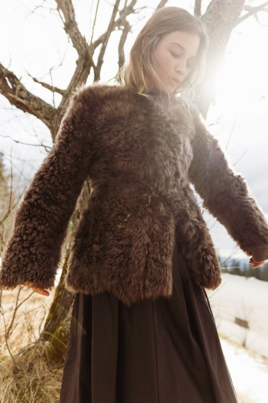 Freya Shearling Jacket Dark Brown 