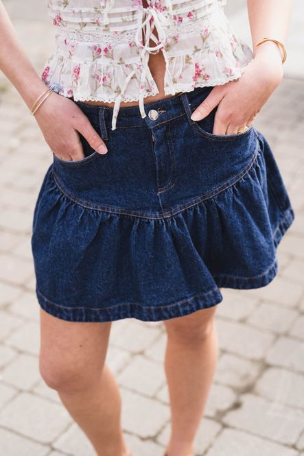 Hovedbilde Tripa Denim Frill Skirt Blue 