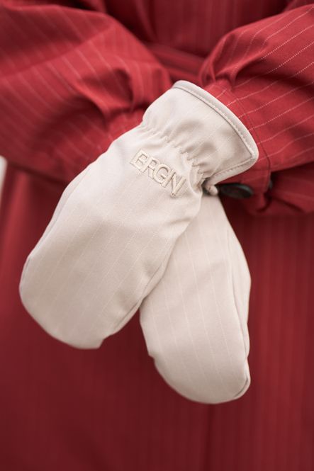 Hovedbilde Mittens Taupe Pinstripe