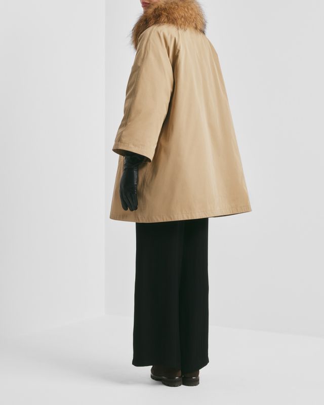 Padded A-line Parka Camel 