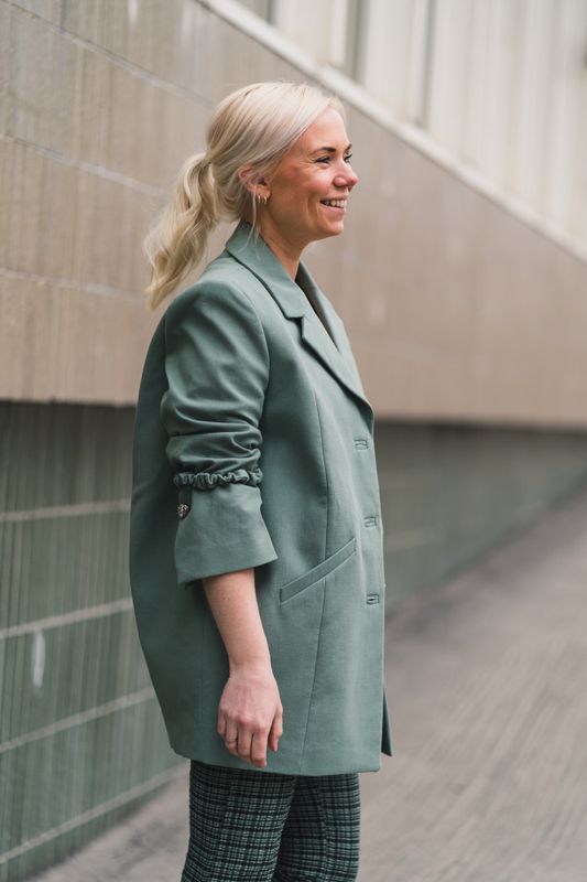 Cotton Suiting Oversized Blazer Green Bay