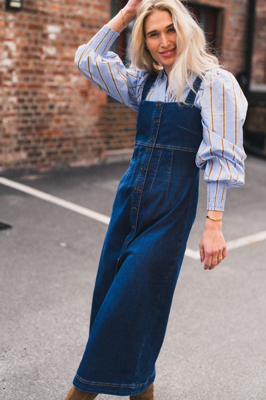 Tyler Denim Long Dress Denim Blue 
