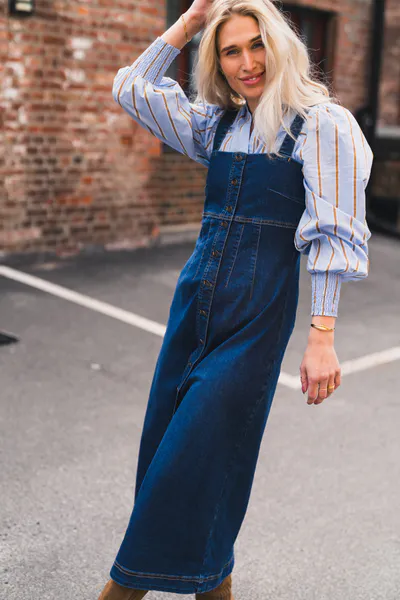 Hovedbilde Tyler Denim Long Dress Denim Blue 
