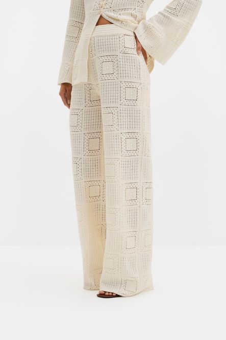 Hovedbilde Aleya Wide Crochet Pants Vanilla 