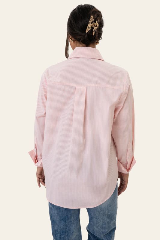 Isabellaic Shirt Pink White Stripes 