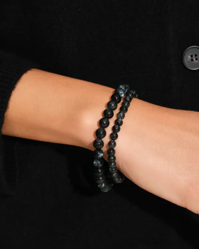 Cove Bracelet Black Larvikite 