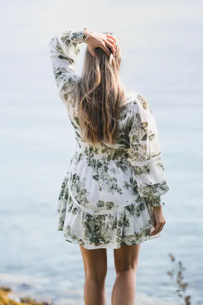 Hovedbilde Roberta Flower Flow Dress Sage Green 