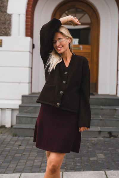 Hovedbilde Pixie Knit Cardigan Dark Brown 