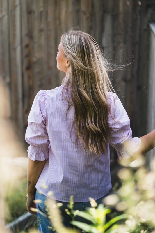 Briony Twin Stripes Blouse Light Pink 