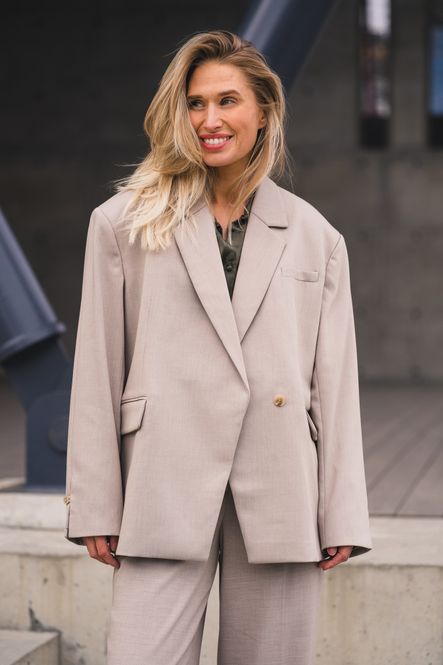 Hovedbilde Marceli Oversized Blazer Warm Light Grey Melange 