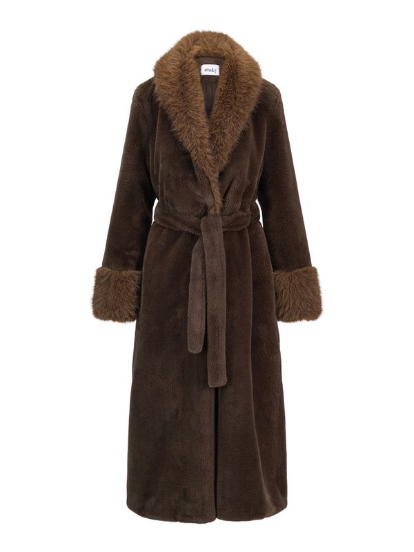Caroline Fake Fur Jacket Brown 