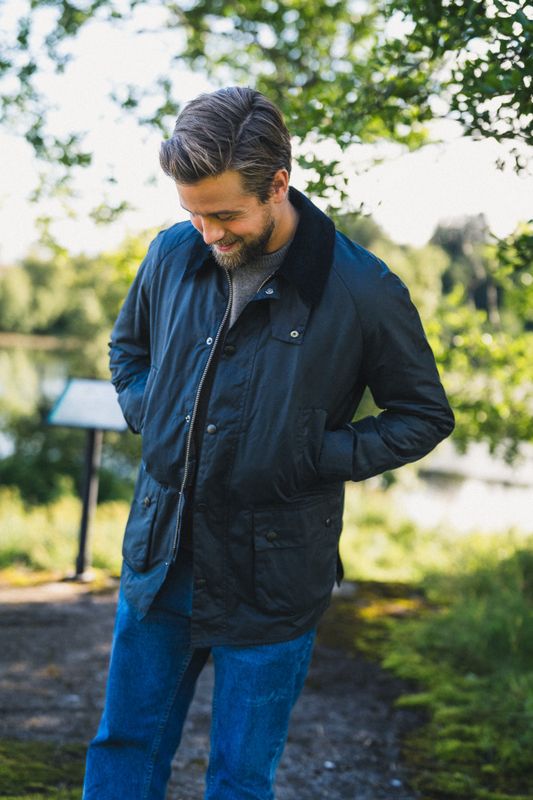 Ashby Wax Jacket Navy 