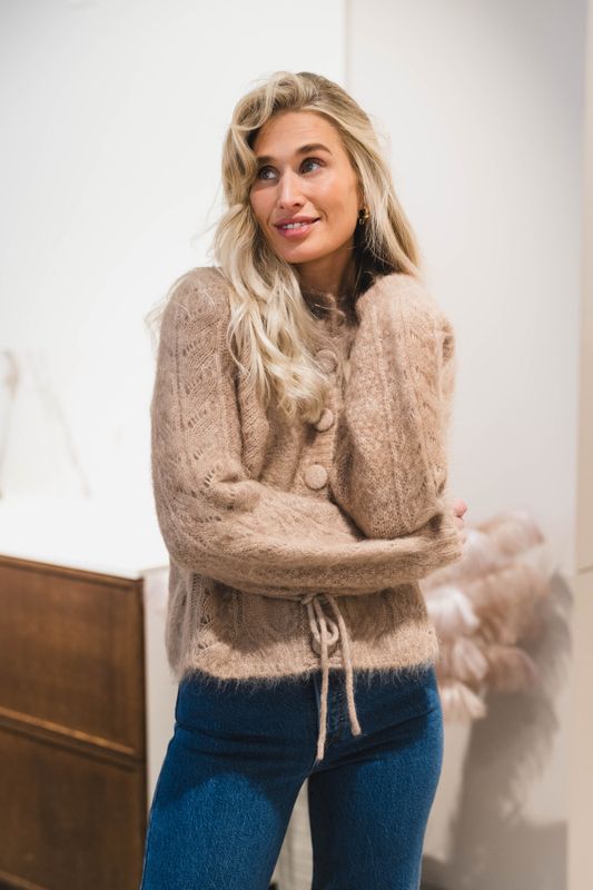 Sophia Chunky Cardigan Hazel Beige 