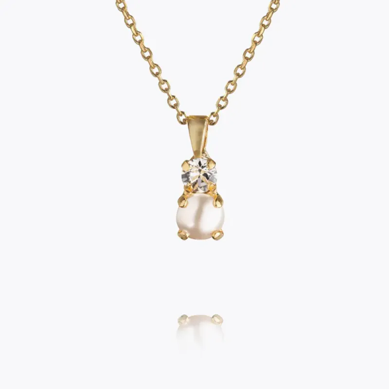 Love Pearl Necklace / Pearl + Crystal