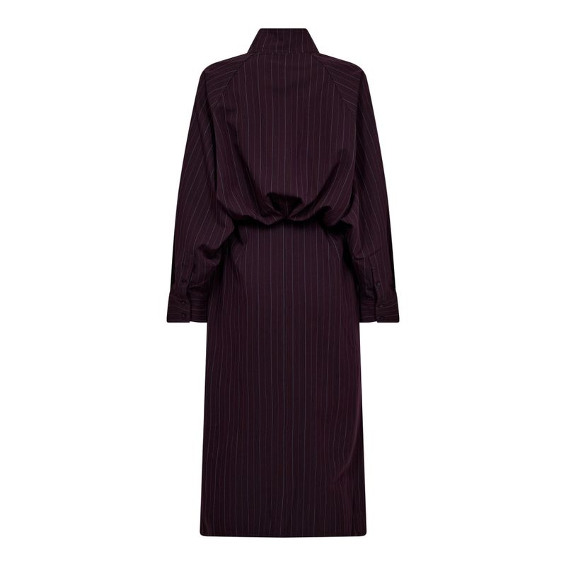 Trinny Stripe Batwing Dress Plum 