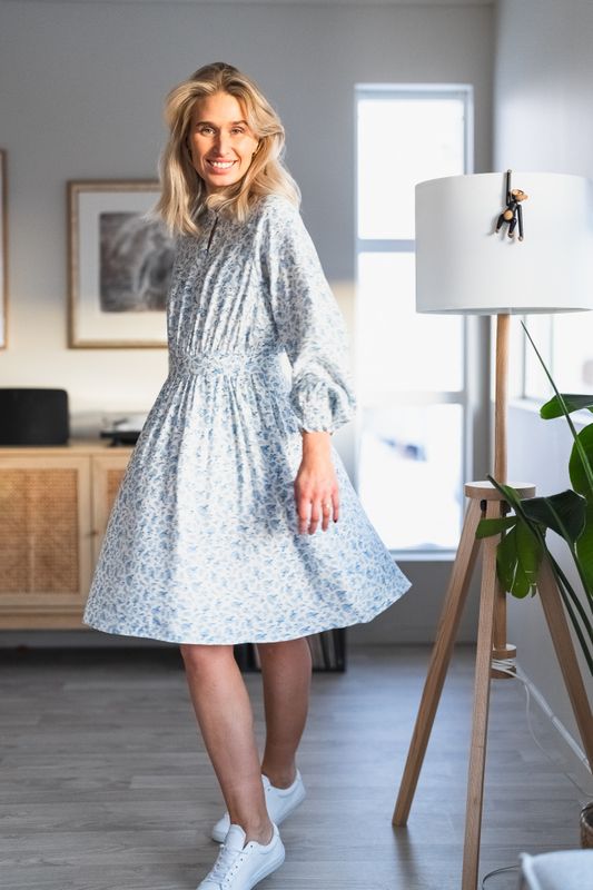 Cajsa Karalynn Dress Aop Skyway Flower