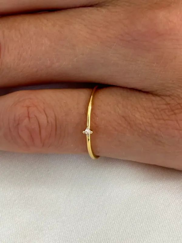 Solo Zirconia Stacker Ring 