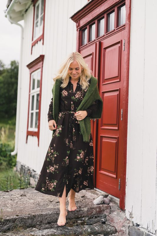 Irene Shirt Dress Misty Rose Flower 
