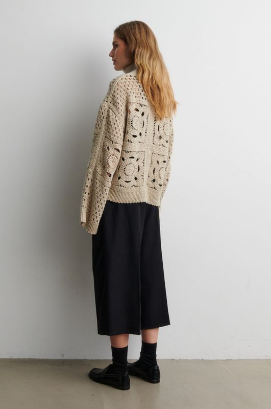 Crosette Knit Cardigan Camel 