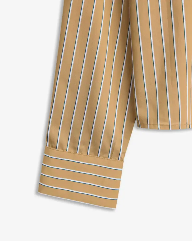 Lume Shirt Cognac Stripe 