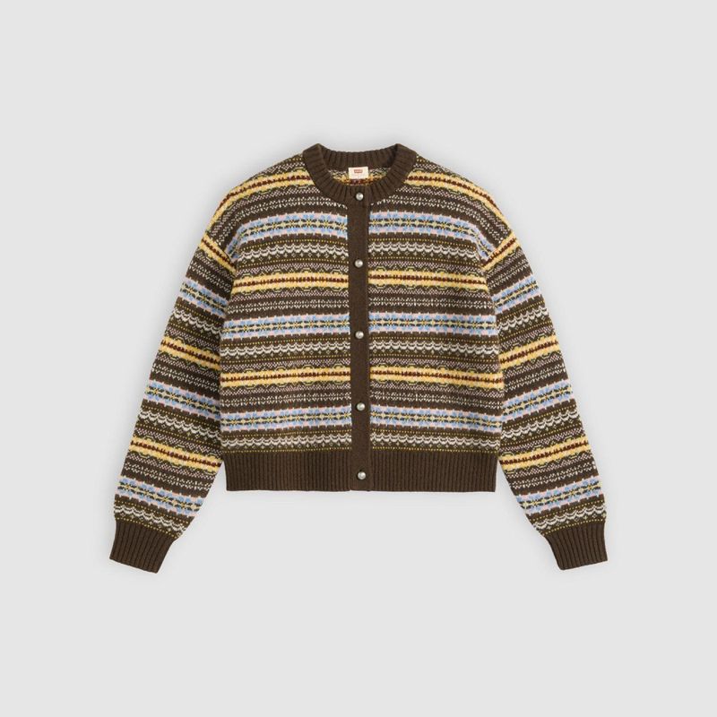 Charlotte Crewneck Cardigan Lea Fairsle Java