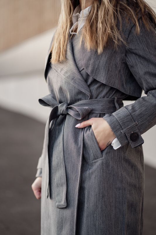 Regndråpe Trench Coat Stone Denim 