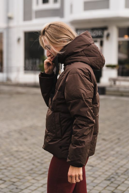 Pavine Down Short Jacket Hot Fudge 