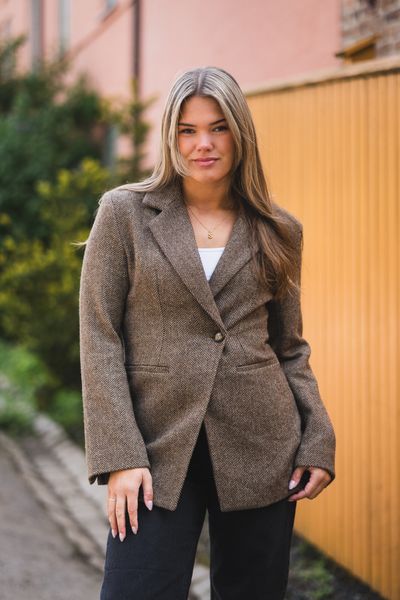 Hovedbilde Bowie Herringbone Blazer Brown 