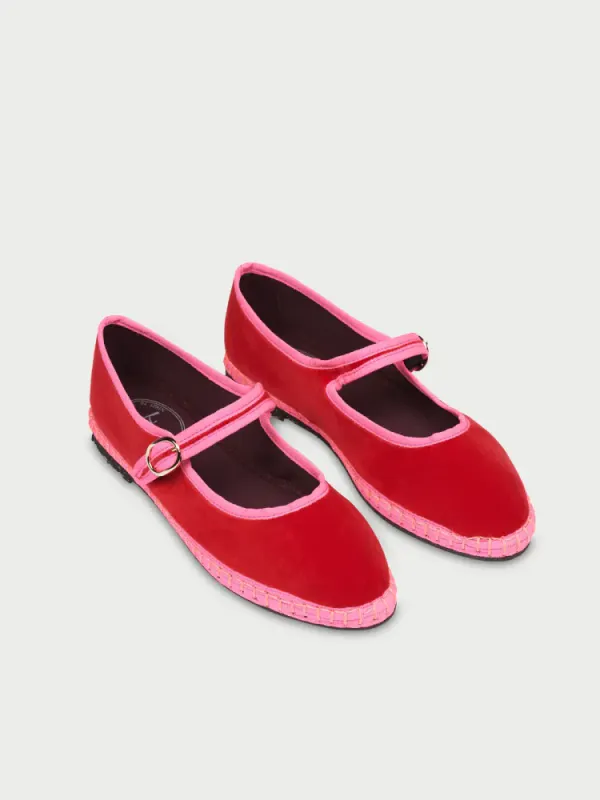 Aurelie Mary Jane Barb Velluto Rojo 