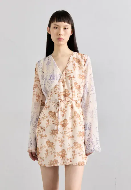 Hovedbilde Patchwork Wrap Dress Multicolor 