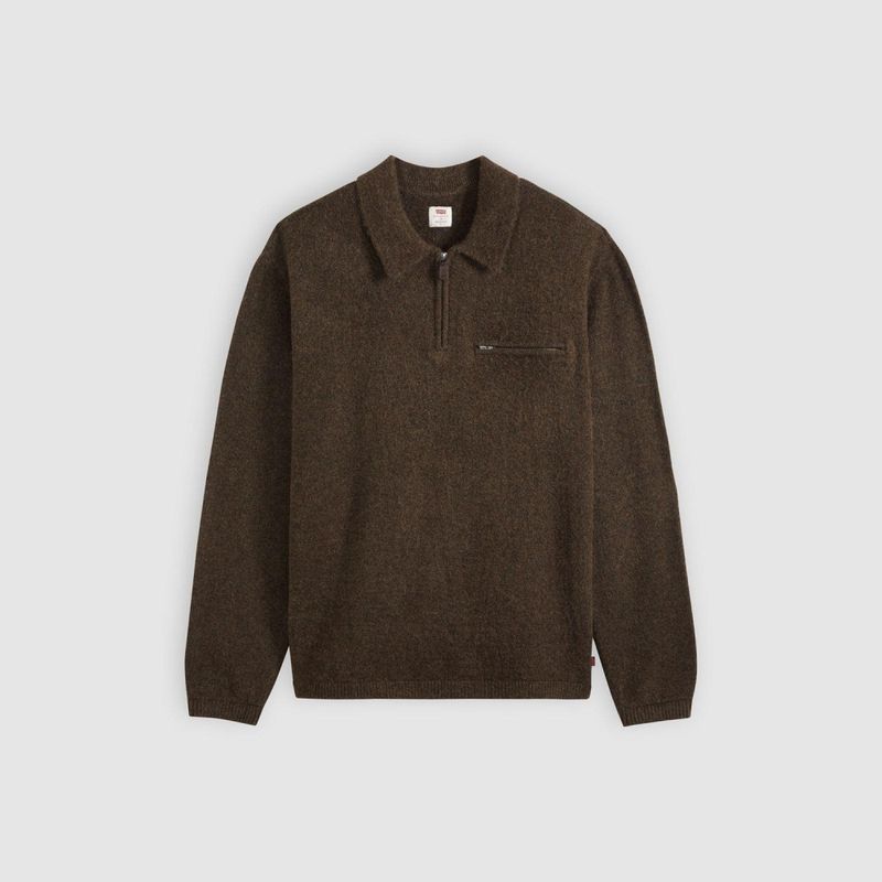 Boulder Collared Half Zip Hot Fudge 