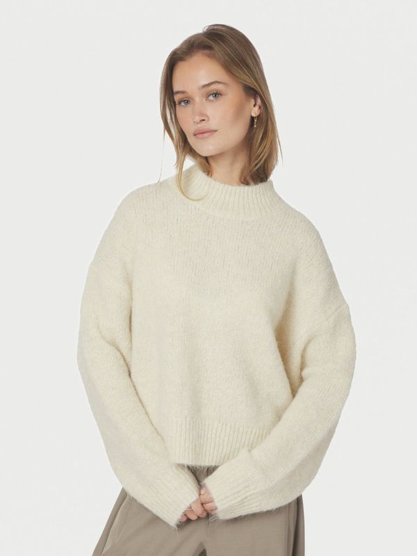Paulina Fluffy Knit Blouse Offwhite 