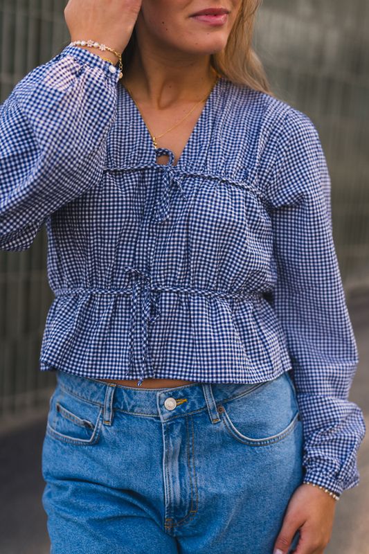 Indiana String Blouse Navy/White 