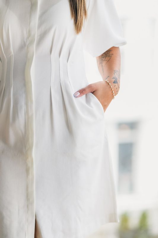 Asana 2/4 Dress Egret 