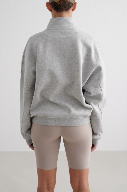 Varsity Sweat Half Zip Grey Melange 