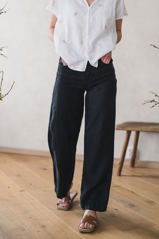 Culotte Linen Colour Black 