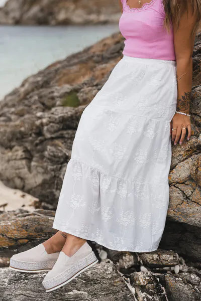 Hovedbilde Camilla HW Skirt EMB Bright White