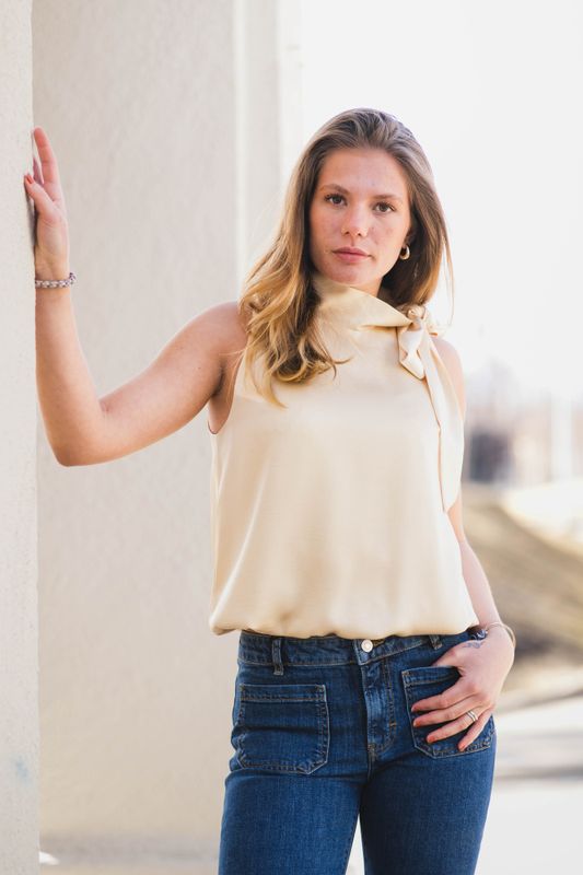 Veda Heavy Sateen Top Light Yellow 
