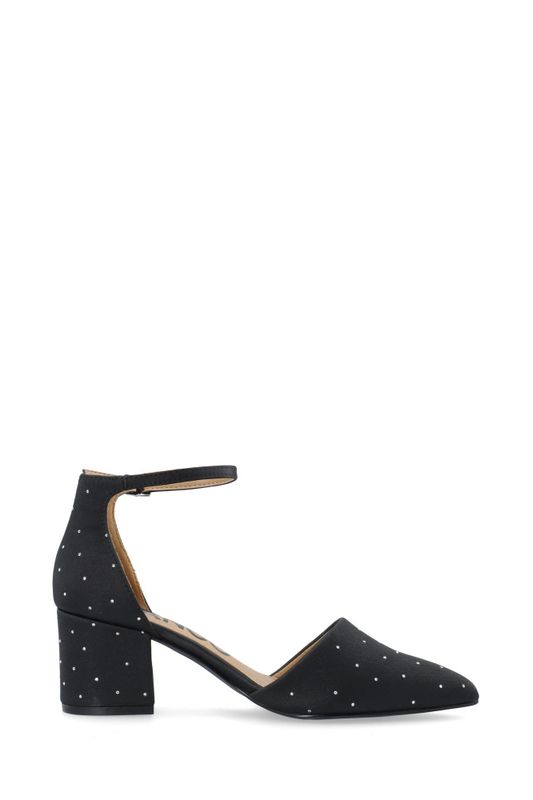 Devived Pump Rhinestone Satin Black Rhinestone 